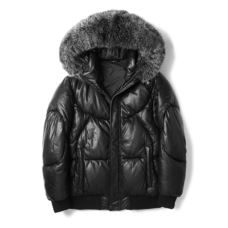 真皮連帽毛領(lǐng)羽絨服 真皮連帽毛領(lǐng)羽絨服